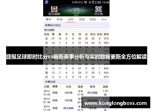 捷报足球即时比分vs最新赛事分析与实时数据更新全方位解读